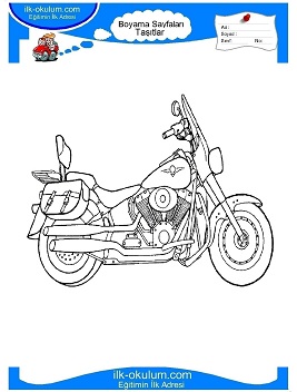 Çocuklar İçin Motor Boyama Sayfaları 